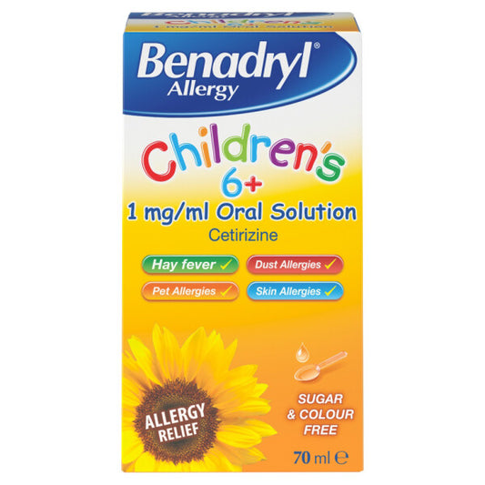 Benadryl Allergy Children's 6+ 1mg/ml Oral Solution - 70ml