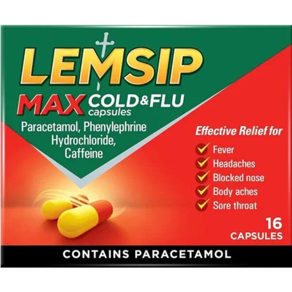 Lemsip Max Cold & Flu - 16 Capsules