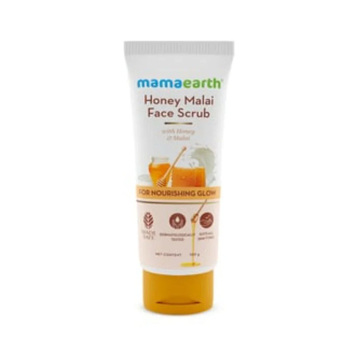 Mamaearth Honey Malai Face Scrub For Nourishing Glow -100 gm