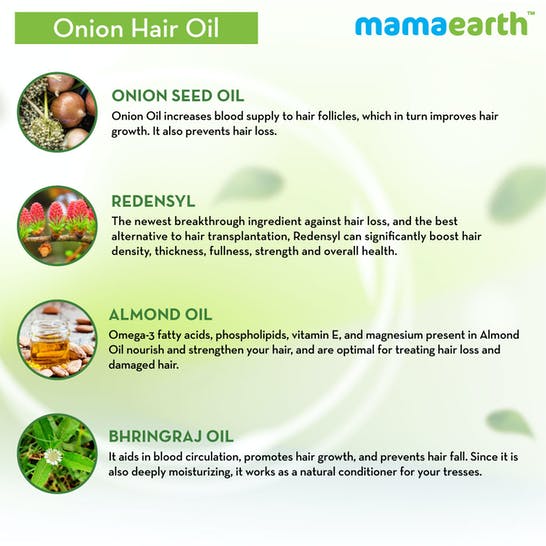 Mamaearth Onion Hair Oil With Onion & Redensyl For Hair Fall Control 150 ml - Pack of 1