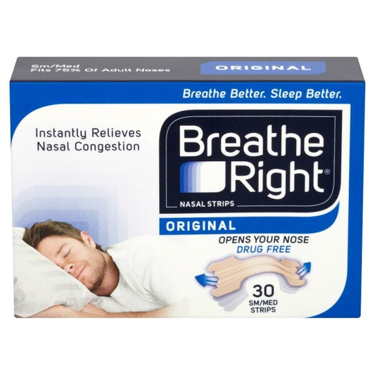 Breathe Right Congestion Relief Nasal Strips Original Small/Medium - 30 Strips