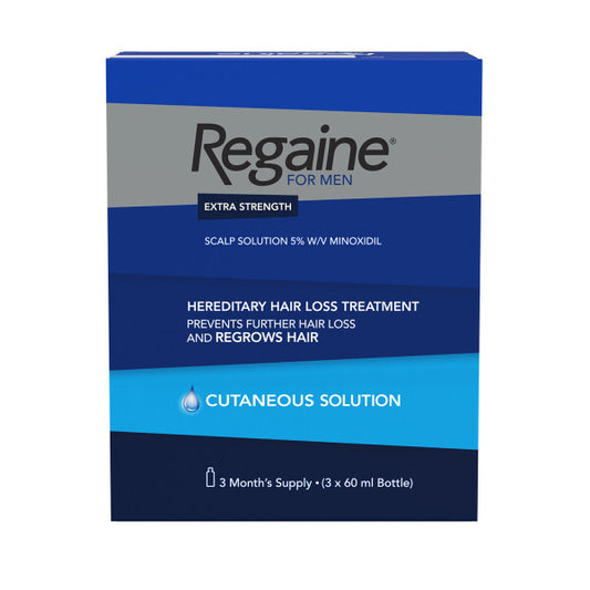 Regaine For Men Extra Strength Solution - 12 Month Supply - 3 x 60ml Bottles