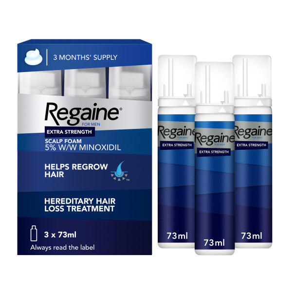 Regaine For Men 5% Foam - 9 Month Supply - 3x73ml Bottle