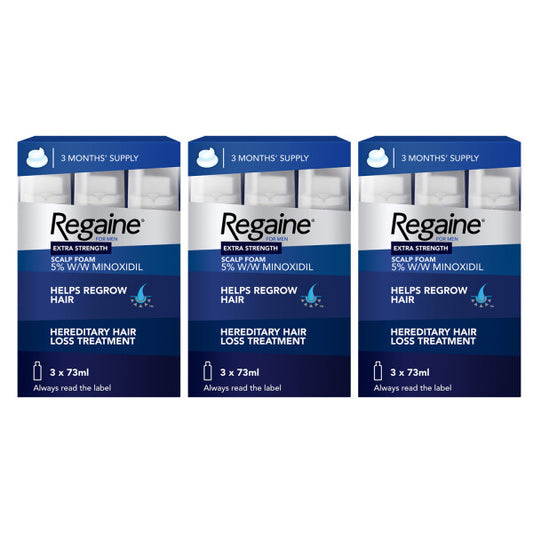 Regaine For Men 5% Foam - 9 Month Supply - 3x73ml Bottle