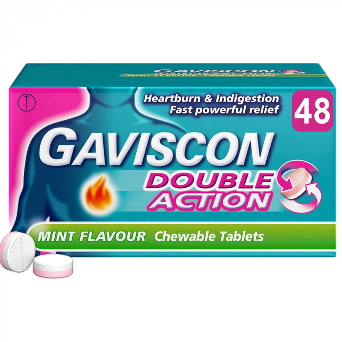 Gaviscon Double Action Chewable Tablets Mint- 48 Tablets