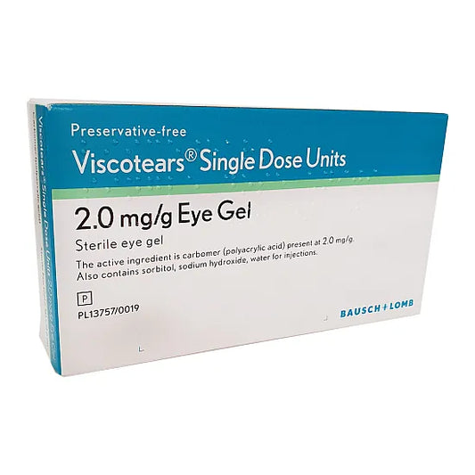 Viscotears Single Dose Units For Dry Eye Treatment 0.2% - 30 Pack