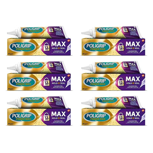 Poligrip Max Seal Denture Fixative - 40g - Pack of 6