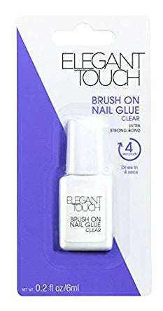 Elegant Touch Brush On Nail Glue Clear 6ml