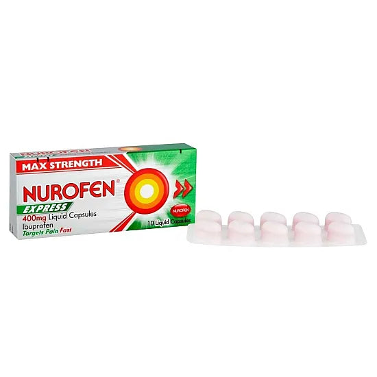 Nurofen Express Max Strength 400mg Liquid Capsules - 10 Pack