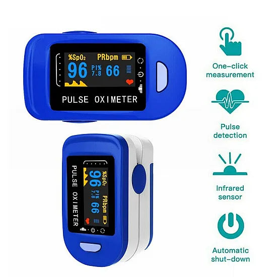 Fingertip Pulse Oximeter for Adult and Kids, SpO2 Oximeter and Blood Oxygen Saturation Monitor (Batteries Included)