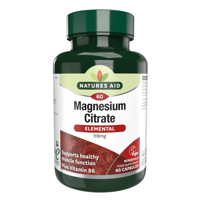 Natures Aid Magnesium Citrate Elemental 119mg 60 Capsules