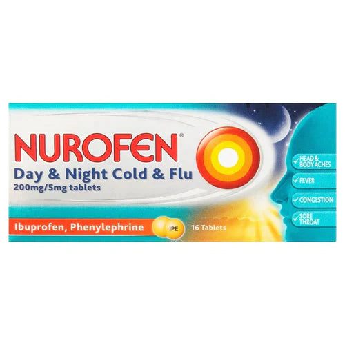 Nurofen Day & Night Cold & Flu 200mg - 16 Tablets